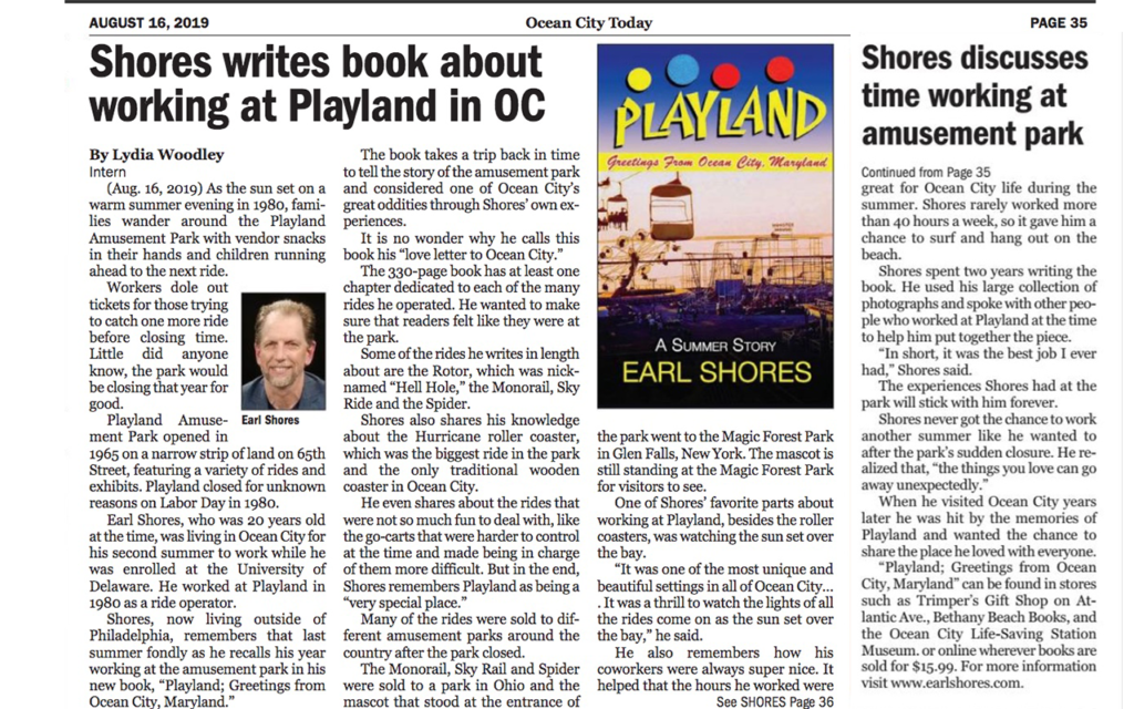 Playland Greetings From Ocean City Maryland book published in Ocean City Today newspaper