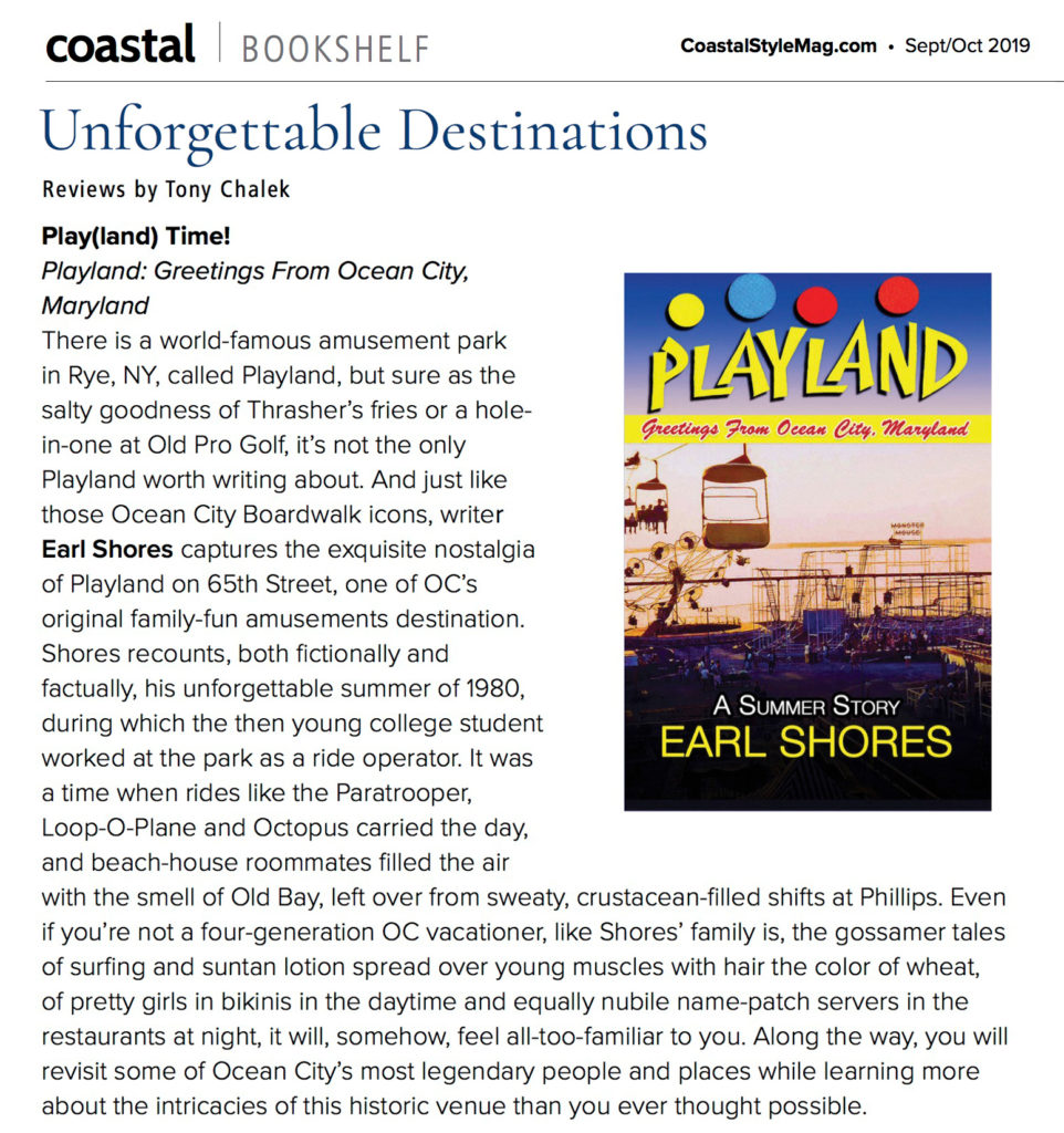 Playland Greetings From Ocean Maryland 2019 book review in Coastal Style Magazine